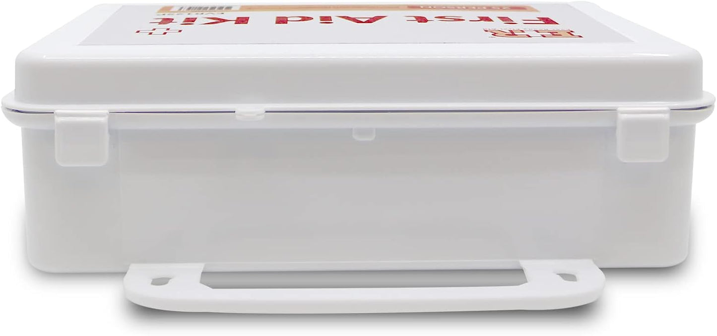 107 Piece, 25 Person First Aid Kit with Plastic Case, OSHA Compliant