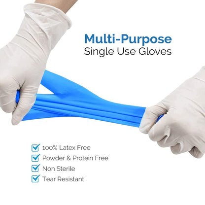 Basic Medical Synmax Nitrile-Vinyl blend Blue Exam Gloves Powder Free, Latex Free 1000 count