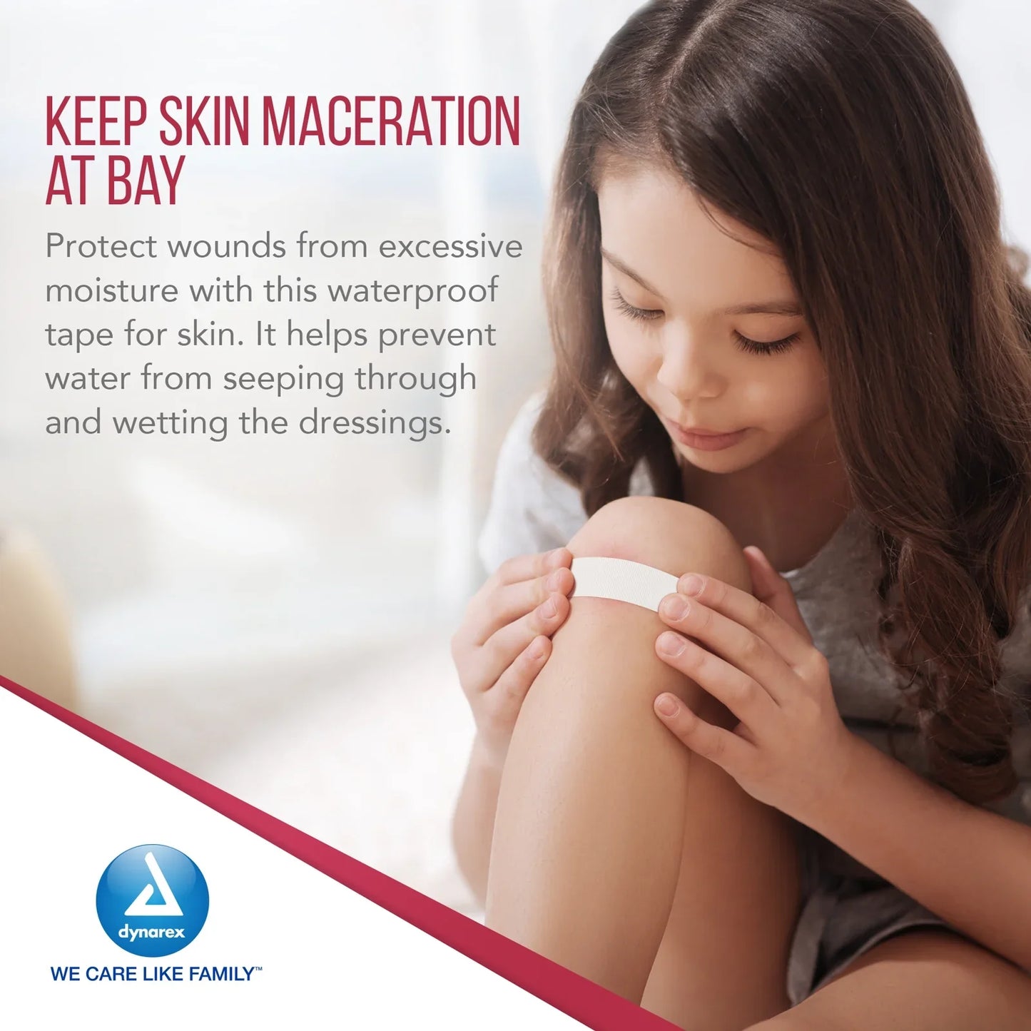 Dynarex Waterproof Adhesive Tape, 1" x 10yds  Bulk - 168ea/cs (168 Count)