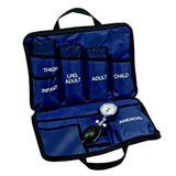 LINE2design Blood Pressure Cuff Kit, 5 BP Cuffs with an Aneroid Gauge and Nylon Carrying Case - Blue