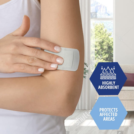 Medpride Bordered Gauze Island Dressing for Wounds First Aid Kit Supplies, 4”x4” 25/Box, Case of 6 (150 Count)