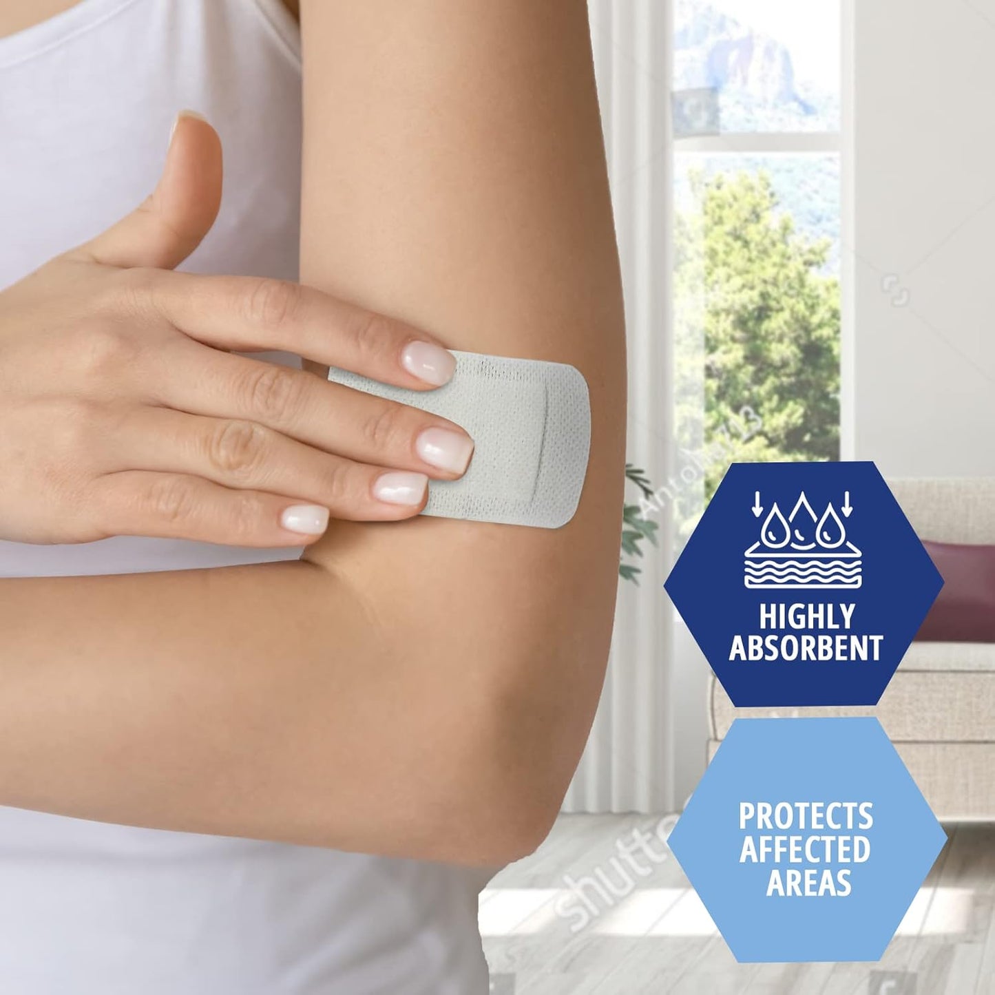 Medpride Bordered Gauze Island Dressing for Wounds First Aid Kit Supplies, 6”x8” 10/Box, Case of of 12 (120 Count)