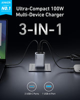 Anker Prime Charger (100W, 3 Ports, GaN)