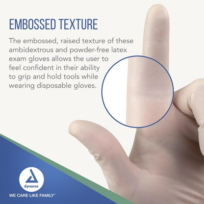 Dynarex AccuTouch Latex Exam Gloves - 100ea/bx, 10bxs/cs (1000 Count)