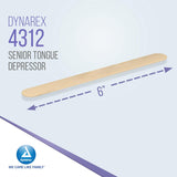 Dynarex Tongue Depressors Wood - Non-Sterile, 500ea/bx, 10bxs/cs (5000 Count)