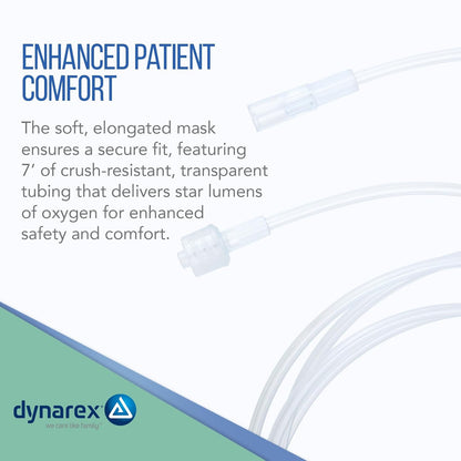 Dynarex EtCO2 Elongated Mask w/ CO2 sampling line w/ 7', 2.1 m - (25 Count)