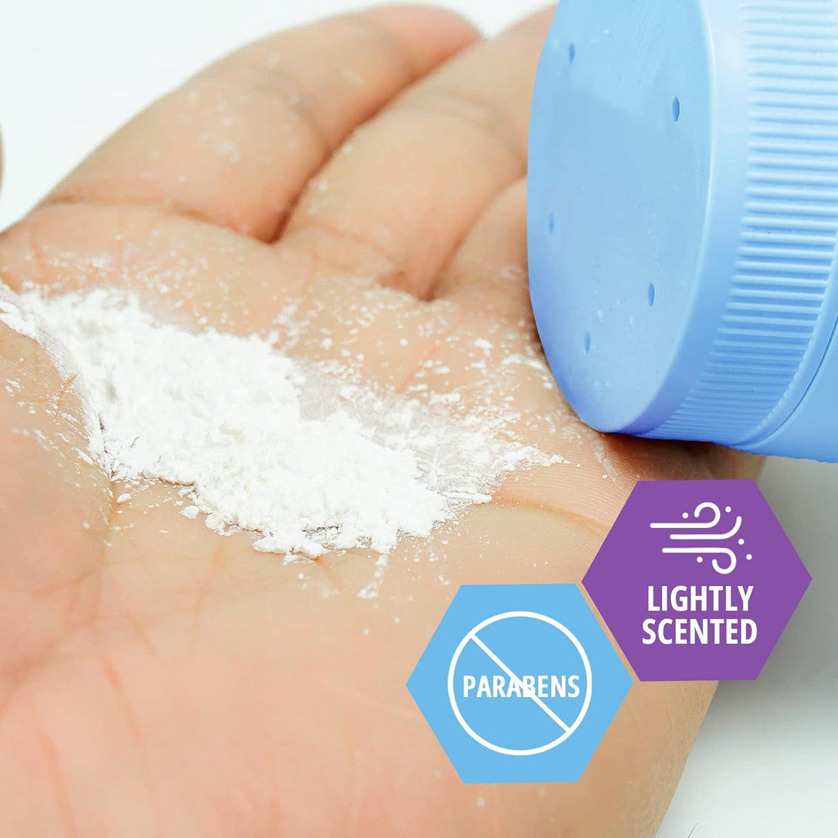 MedPride Premium 100% Talc Free Baby Powder w/seal - Blue Bottle - 13 oz, 24/cs.
