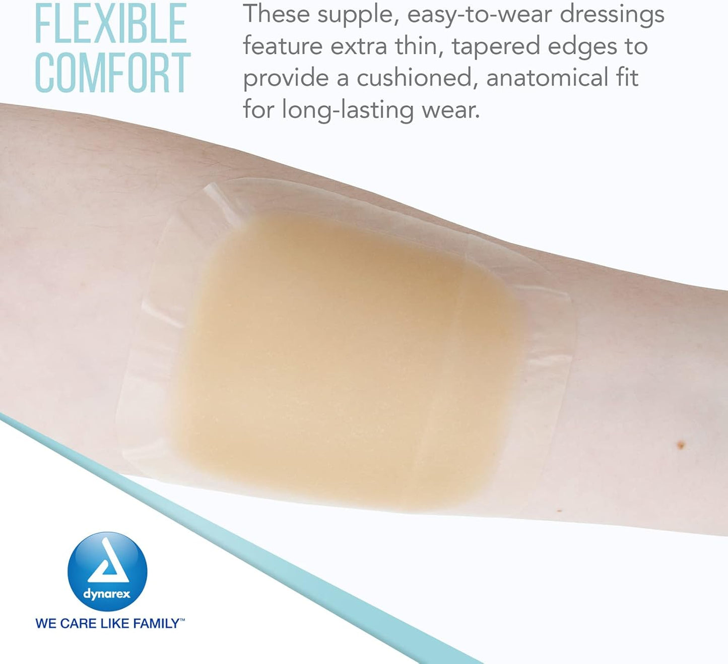 Dynarex DynaDerm - Hydrocolloid Dressing - Thin, 2" x 2", 20ea/bx, 12bxs/cs (240 Count)