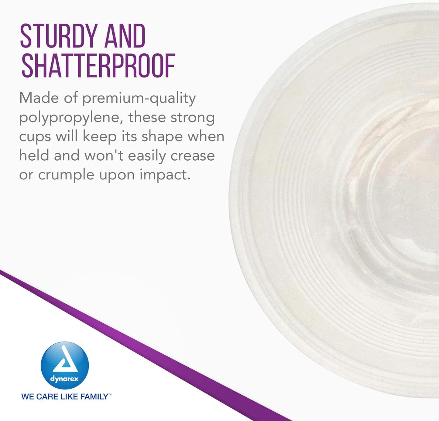 Dynarex Clear Plastic Cups - 100ea/bx, 25bxs/cs (2500 Count)