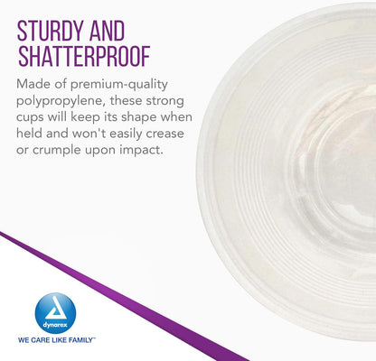 Dynarex Clear Plastic Cups - 100ea/bx, 25bxs/cs (2500 Count)