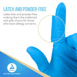 Dynarex Safe-Touch Blue Nitrile Exam Gloves - Non-Latex, Powder-Free - 100/box, 10bxs/case (1000 Count)