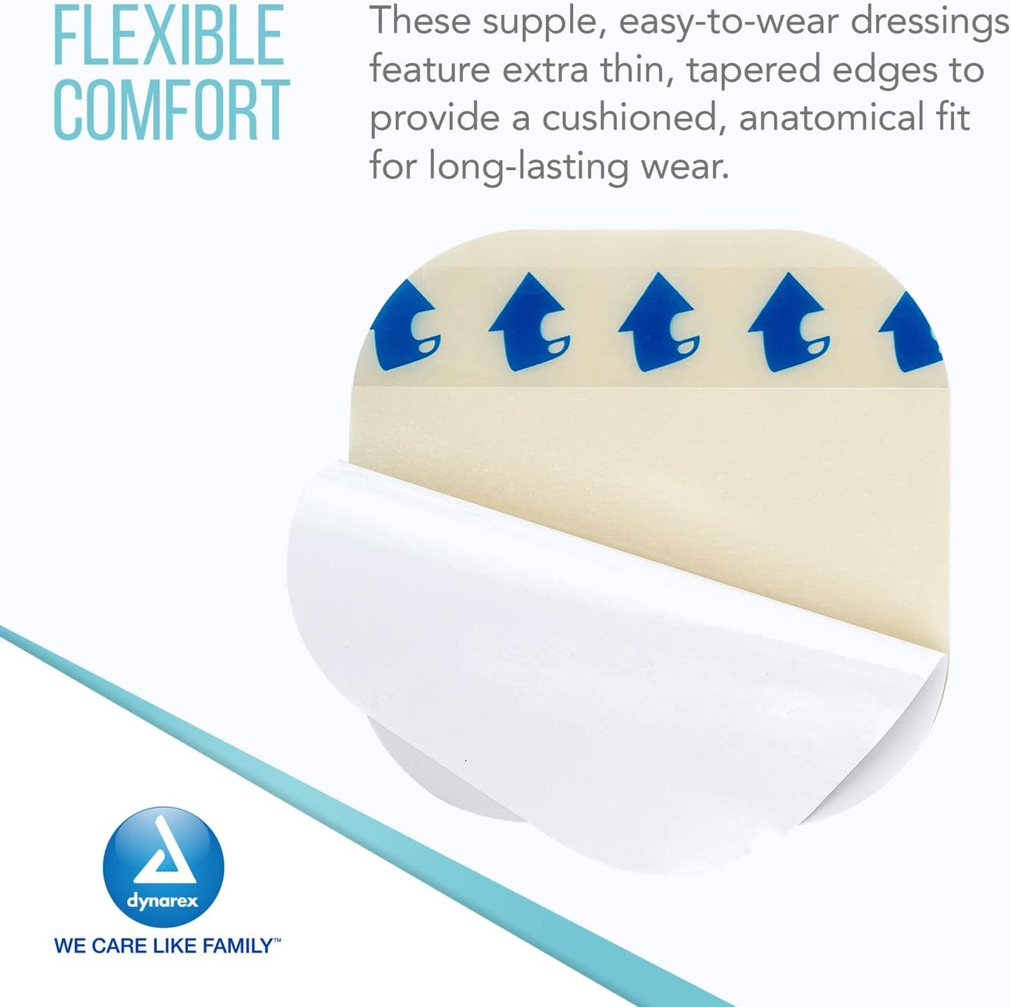 Dynarex DynaDerm - Hydrocolloid Dressing - Extra Thin, 4" x 4", 10ea/bx, 12bxs/cs (120 Count)