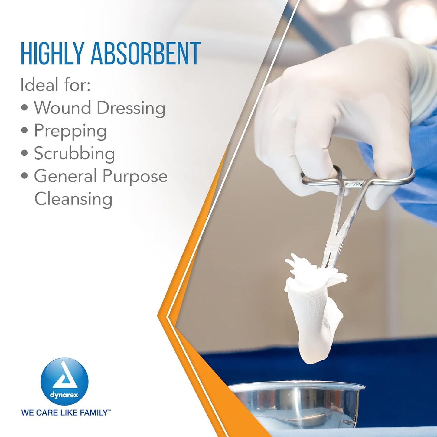 Dynarex Non-Woven Sponge - Sterile 2's, 2" x 2" 4 Ply - 50ea/bx, 30bxs/cs (1500 Count)