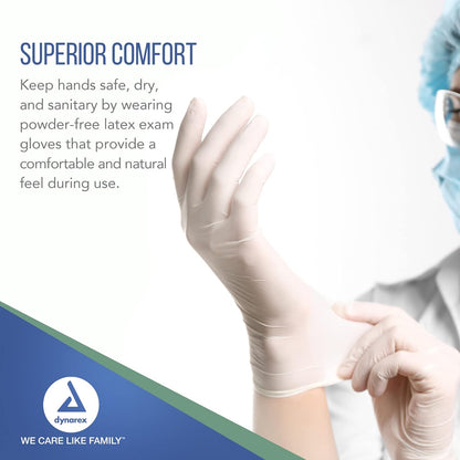 Dynarex AccuTouch Latex Exam Gloves - 100ea/bx, 10bxs/cs (1000 Count)