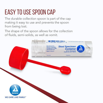 Dynarex Stool Specimen Container - Sterile, Individually Wrapped (100 Count)