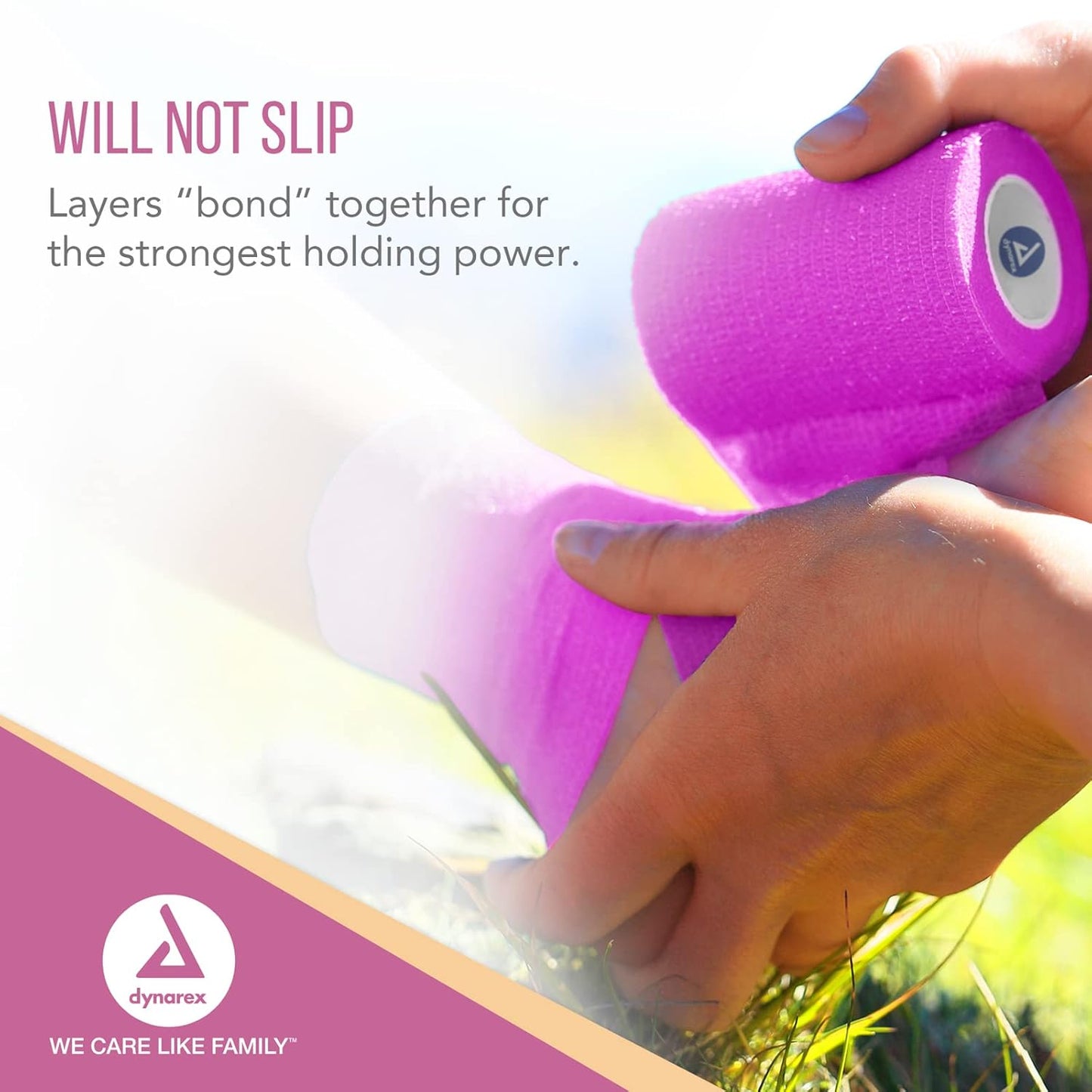 Dynarex Sensi Wrap, Self-Adherent, Pink