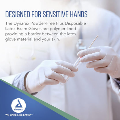 Dynarex AccuTouch Latex Exam Gloves - 100ea/bx, 10bxs/cs (1000 Count)
