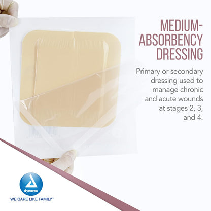Dynarex DynaLevin - Waterproof Adhesive Bordered Foam - 10ea/bx, 12bxs/cs (120 Count)