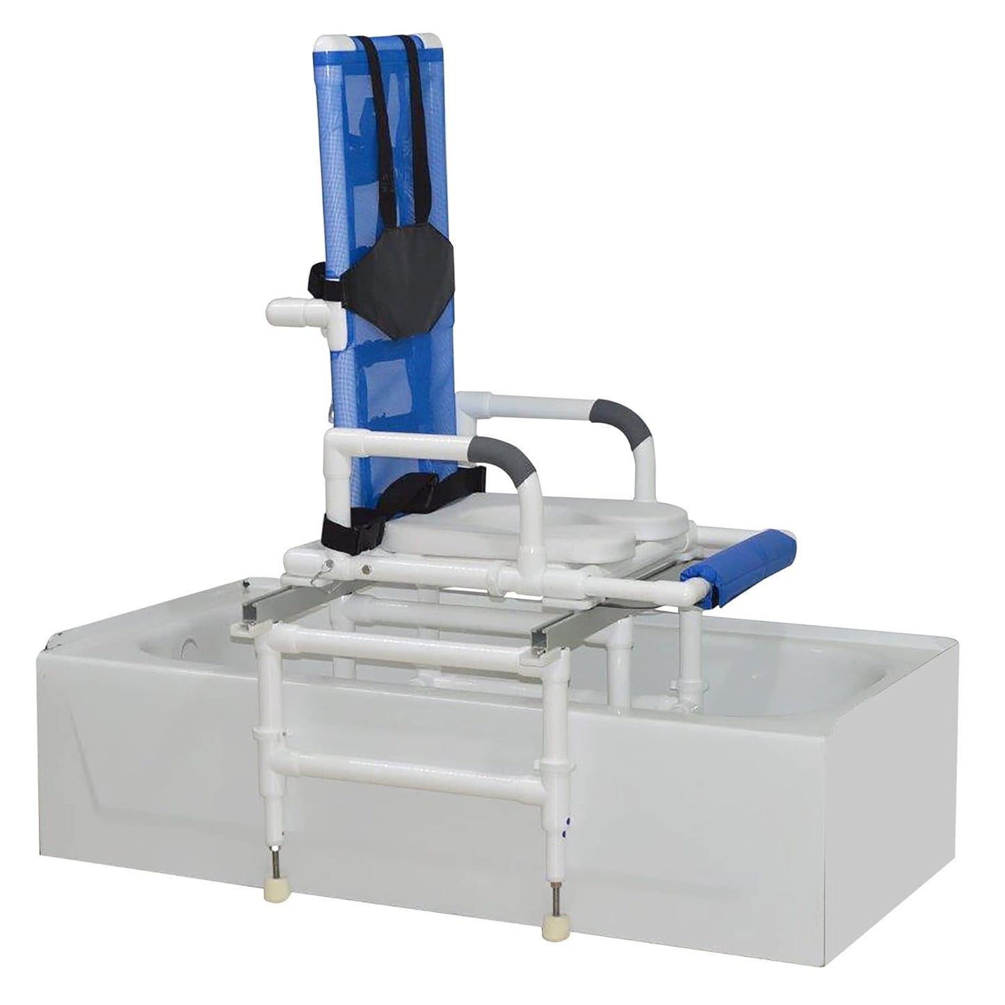 MJM International D118-5-TIS-SLIDE-N Dual Shower/Transferchair With Tilt Slider With Deluxe Elongated Open Front Soft Seat And Dual Drop Down Armrests