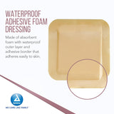 Dynarex DynaLevin - Waterproof Adhesive Bordered Foam - 10ea/bx, 12bxs/cs (120 Count)