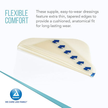 Dynarex DynaDerm - Hydrocolloid Dressing - Extra Thin, 6" x 6", 5ea/bx, 12bxs/cs (60 Count)