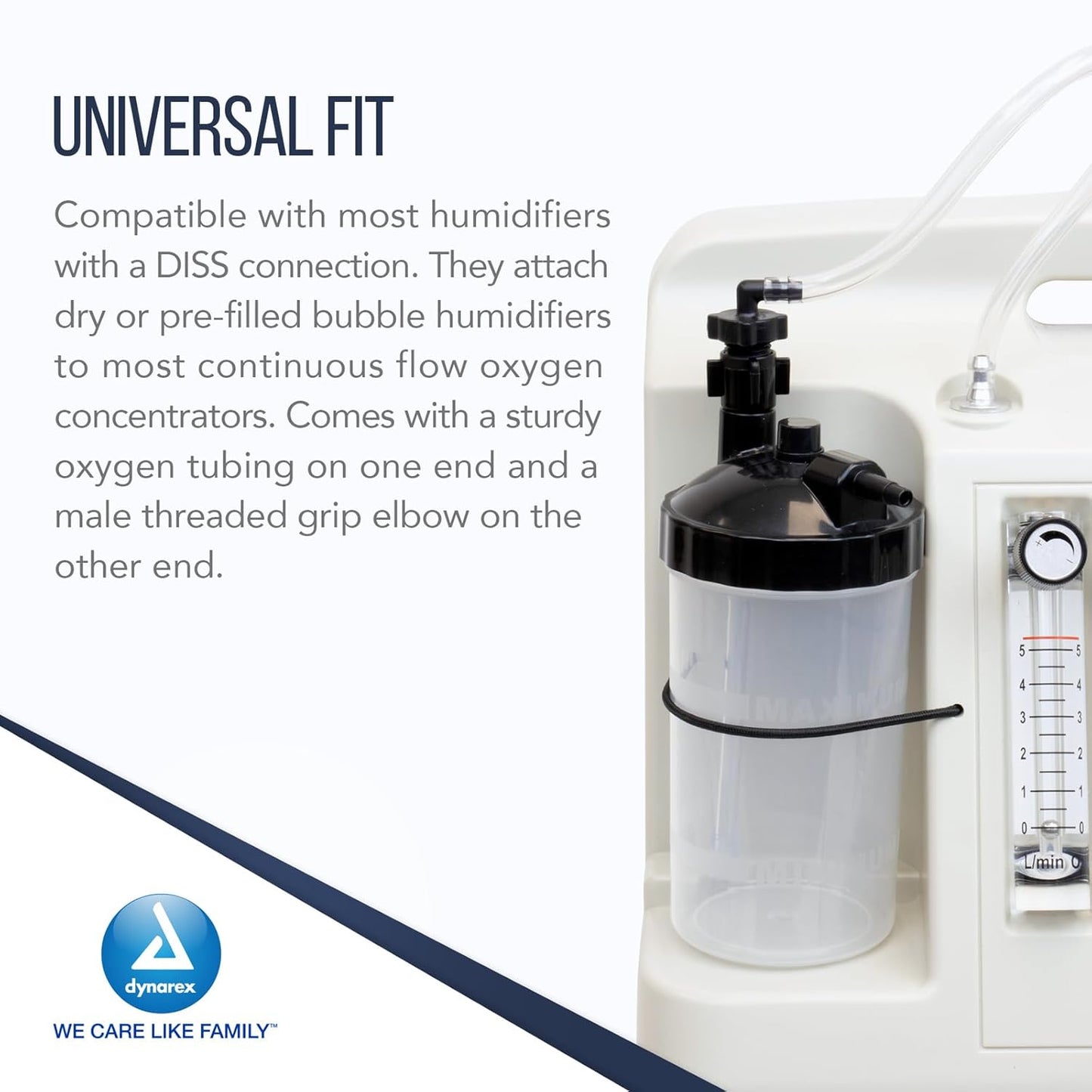 Dynarex Oxygen Humidifier Elbow Tubing Connector (10 Count)