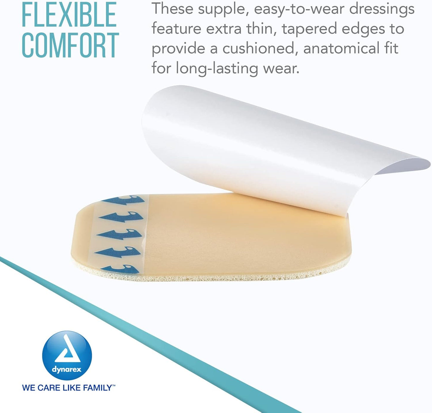 Dynarex DynaDerm - Hydrocolloid Foam, 4" x 4", 5ea/bx, 12bxs/cs (60 Count)
