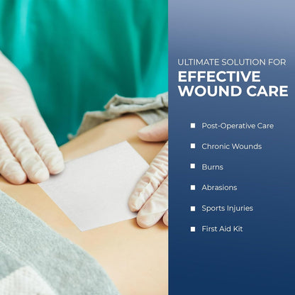 MedPride Sterile Non-Adherent Pads 3"x 8"| Non-Adhesive Wound Dressing | Highly Absorbent & Non-Stick 50/box, Case of 12 (600 Count)