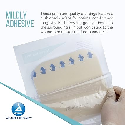 Dynarex DynaDerm - Hydrocolloid Dressing - Extra Thin, 6" x 6", 5ea/bx, 12bxs/cs (60 Count)