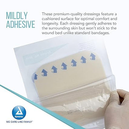 Dynarex DynaDerm - Hydrocolloid Dressing - Extra Thin, 6" x 6", 5ea/bx, 12bxs/cs (60 Count)