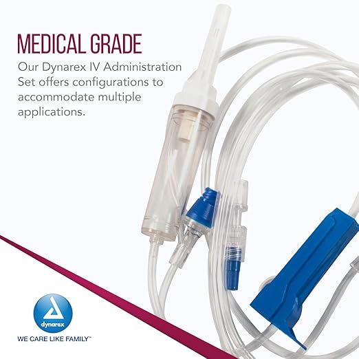 Dynarex IV administration set - 10 drops 98" (40 Count)