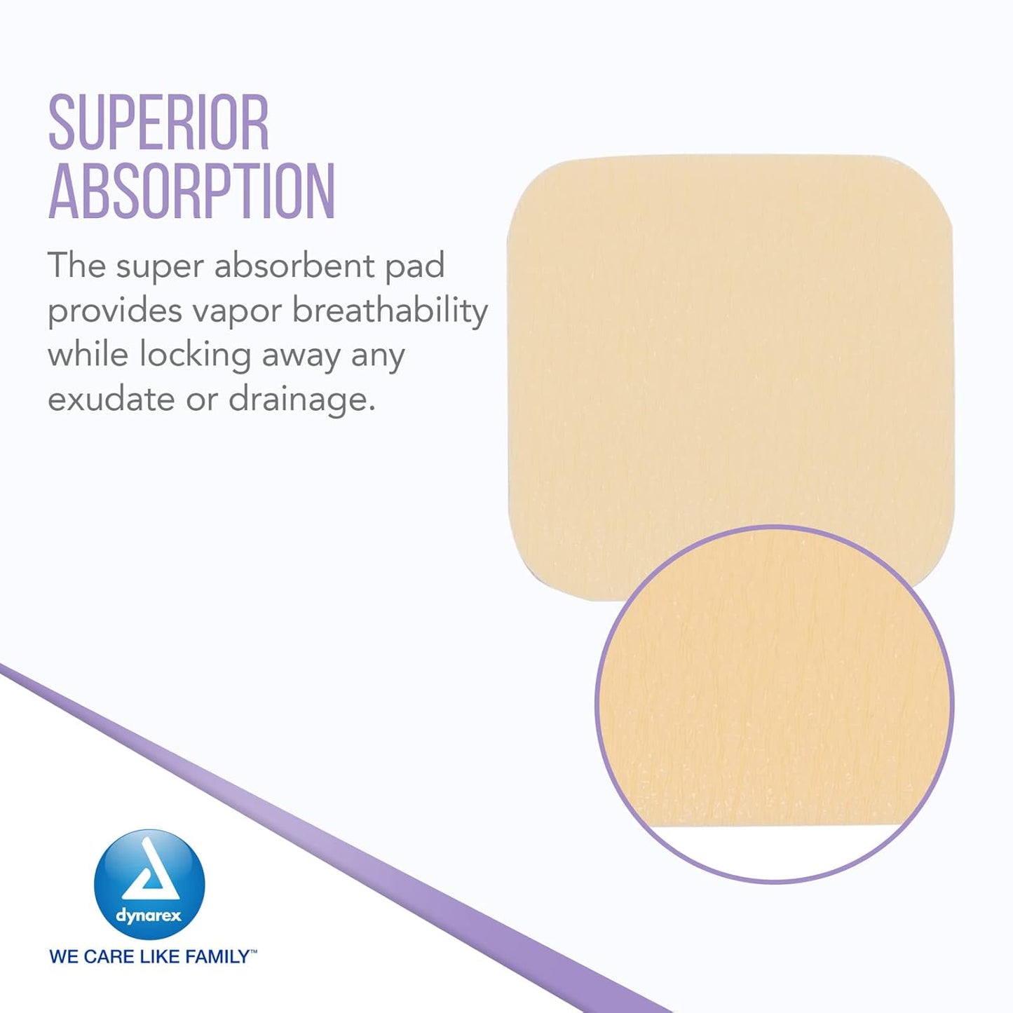 Dynarex SiliGentle - Non-Adhesive Silicone Foam Dressing, 10ea/bx, 12bxs/cs (120 Count)