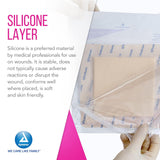 Dynarex SiliGentle - Silicone Bordered Foam Dressing, 10ea/bx, 12bxs/cs (120 Count)