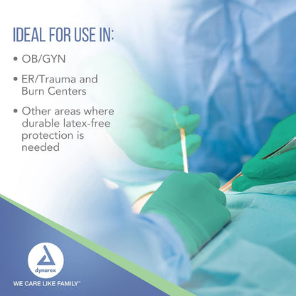 Dynarex Sterile Nitrile Surgical Gloves, Powder-Free - 50pairs/bx, 4bxs/cs (200 Count)