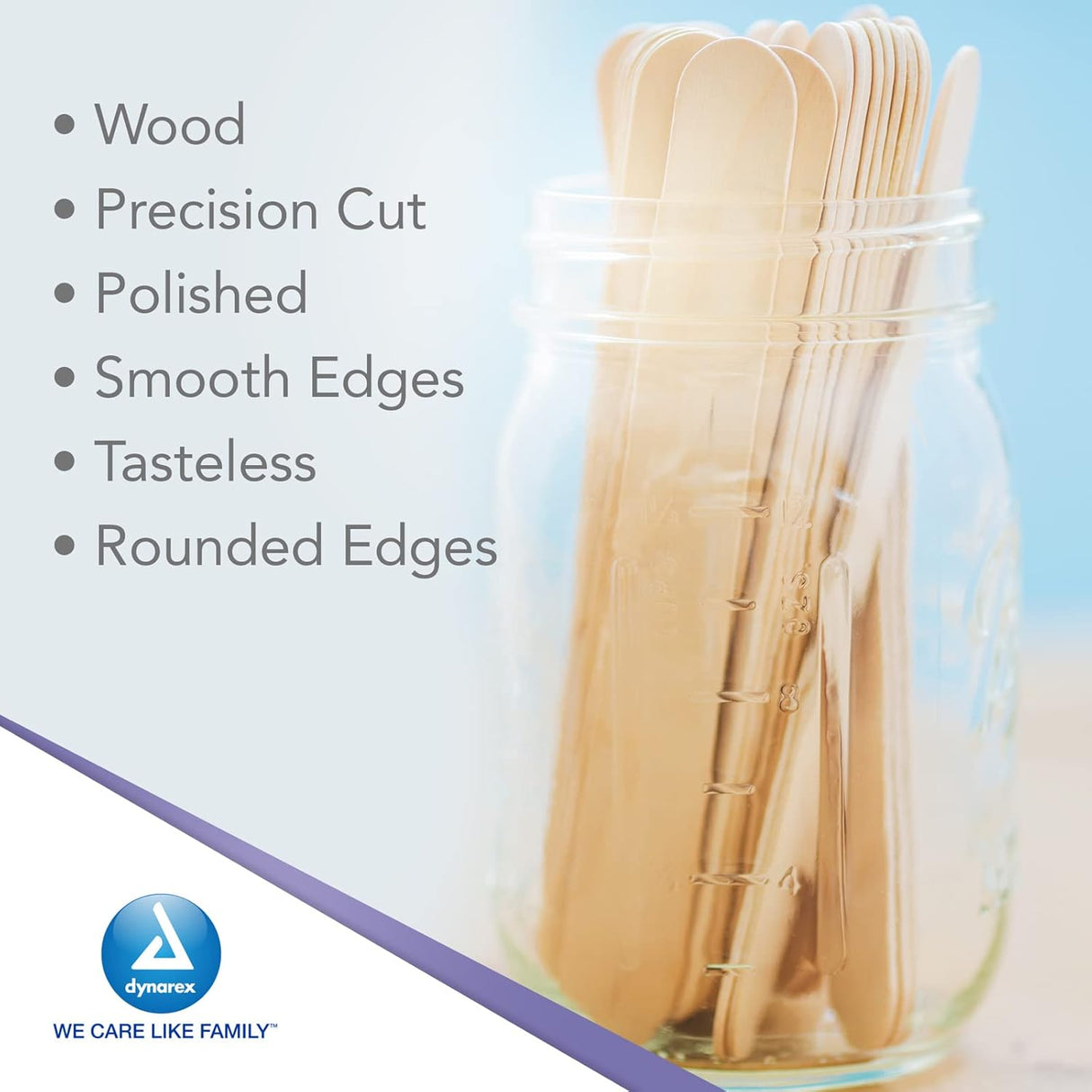 Dynarex Tongue Depressors Wood - Sterile, 100ea/bx, 10bxs/cs (1000 Count)