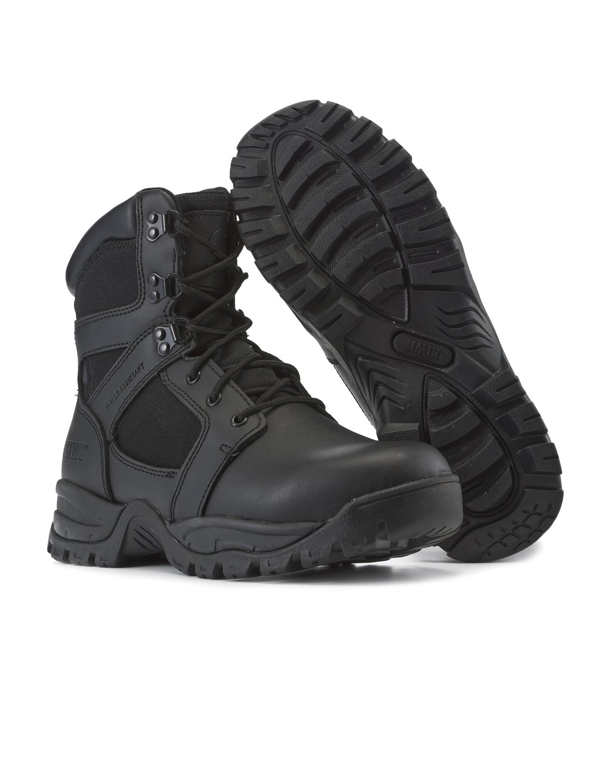 Kiwi Rugged Black Action Leather 7" Zipped Water Resistant Tactical Boots [R62300]