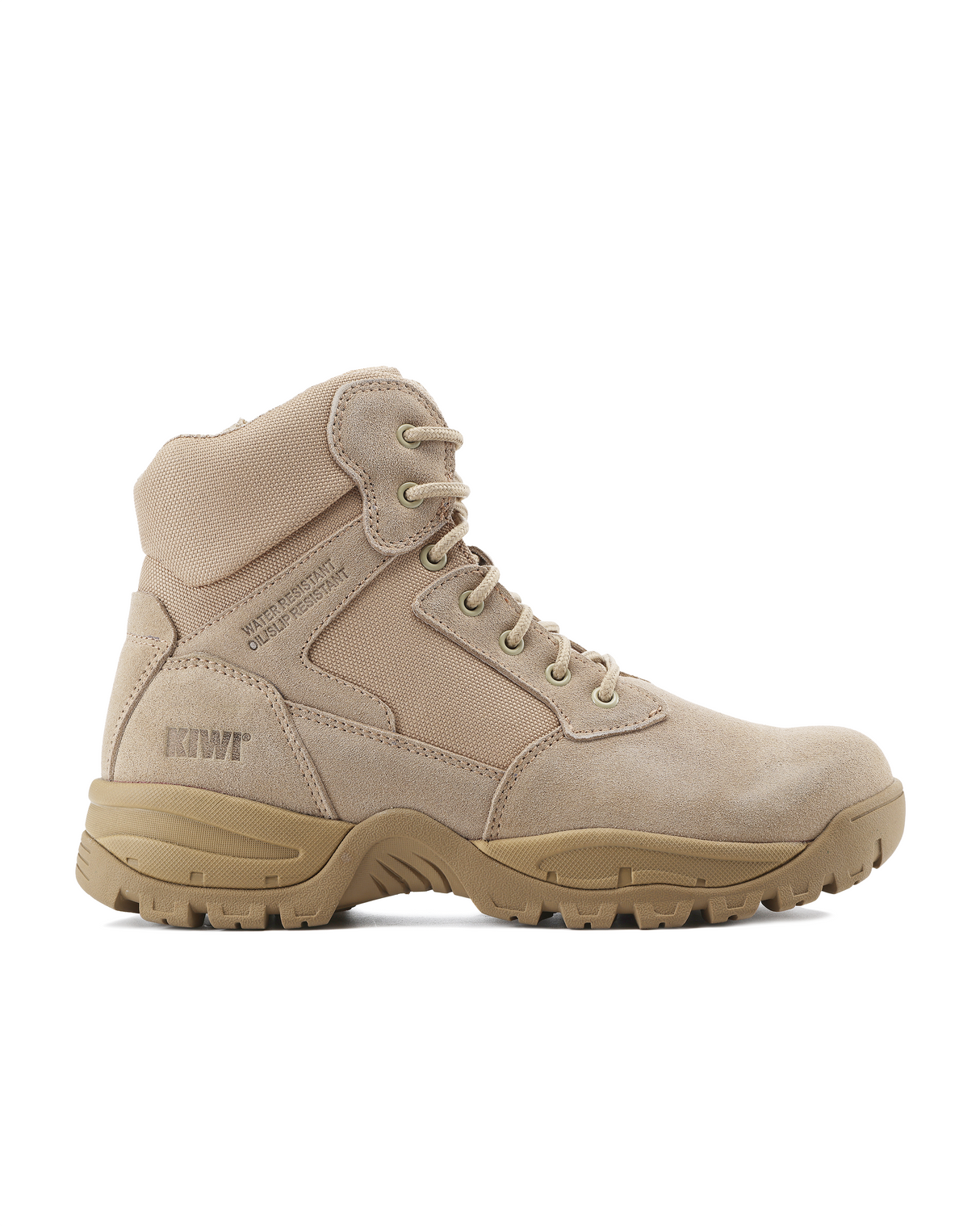 Kiwi Rugged Sand Suede Mid-Cut 6" Steel Toe Zipped Water Resistant Tactical Boots [R60000]