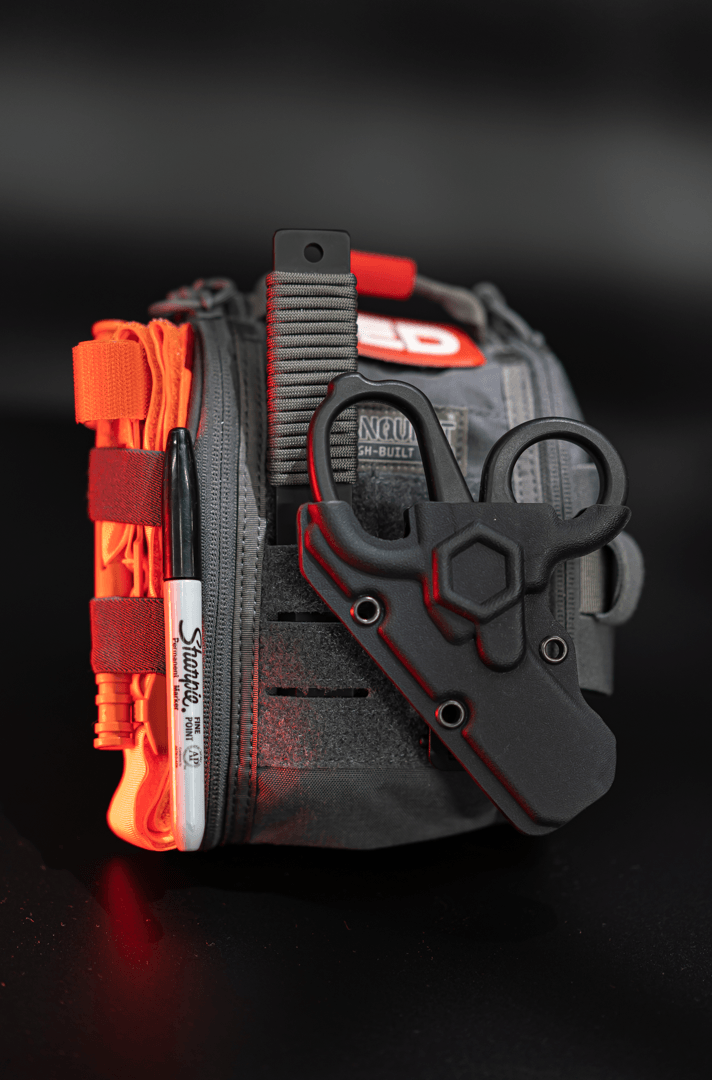 Black MINI Compact EMT and First Responders Rescue Shears Kydex Holder | ONE SHEAR®