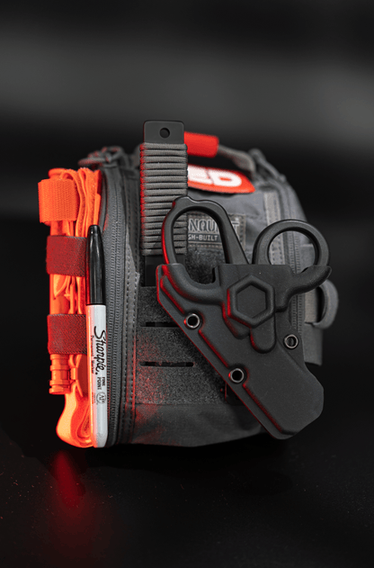 Black MINI Compact EMT and First Responders Rescue Shears Kydex Holder | ONE SHEAR®