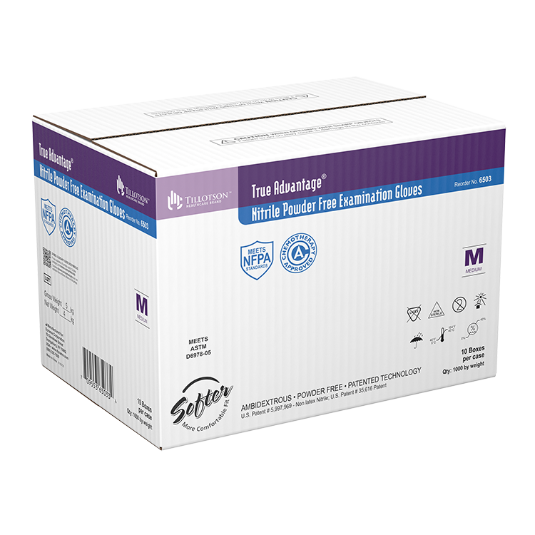 Dynarex True Advantage Nitrile Exam Gloves - 100ea/bx, 10bxs/cs (1000 Count)