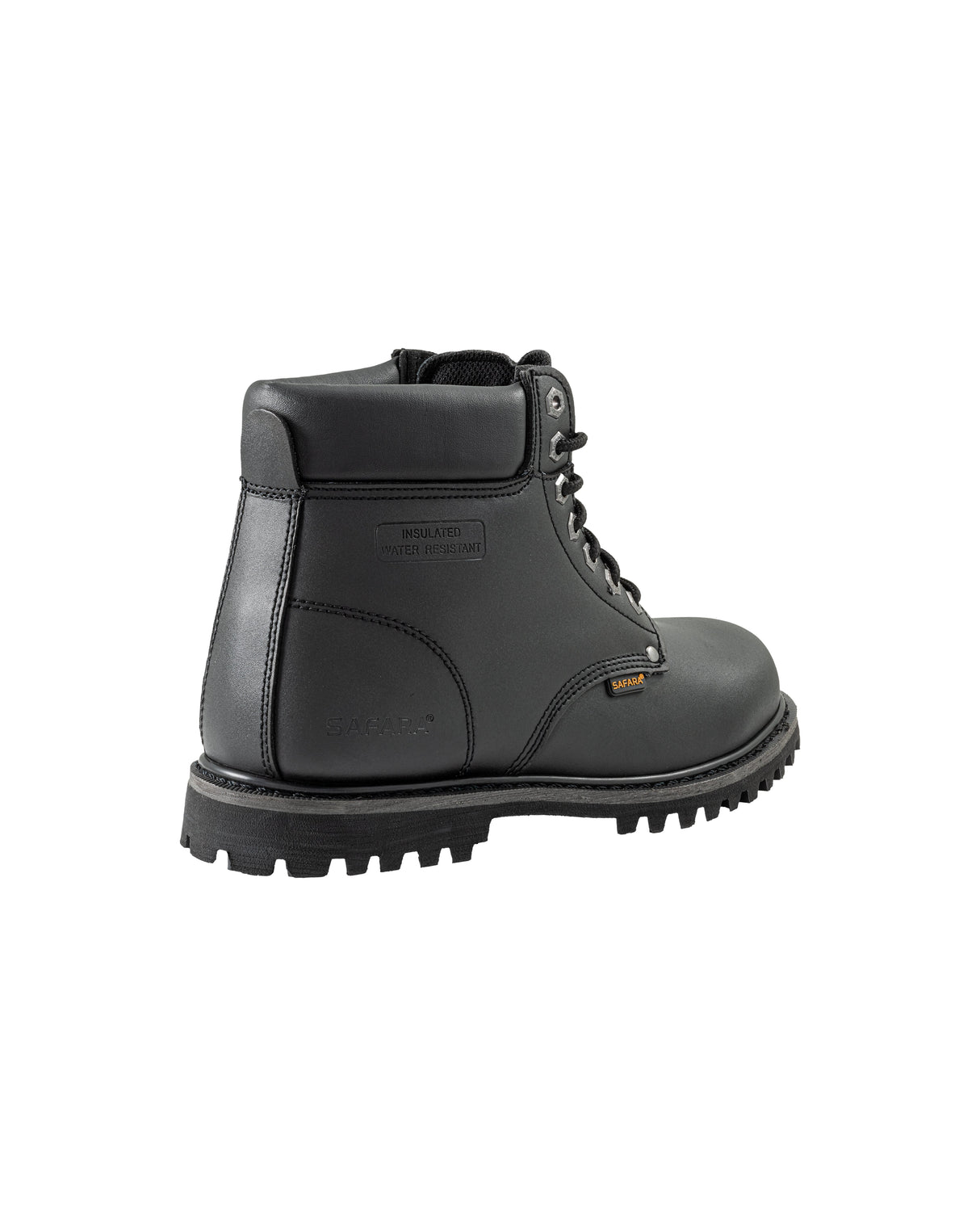 Safara Premium Black Leather 6" Steel Toe Water Resistant Work Boots [R662S]