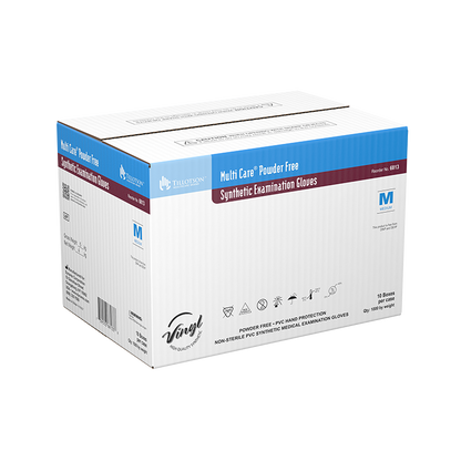 Dynarex Multi Care Vinyl Exam Gloves, Powder-Free - 100ea/bx, 10bxs/cs (1000 Count)