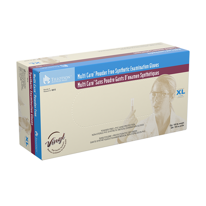 Dynarex Multi Care Vinyl Exam Gloves, Powder-Free - 100ea/bx, 10bxs/cs (1000 Count)