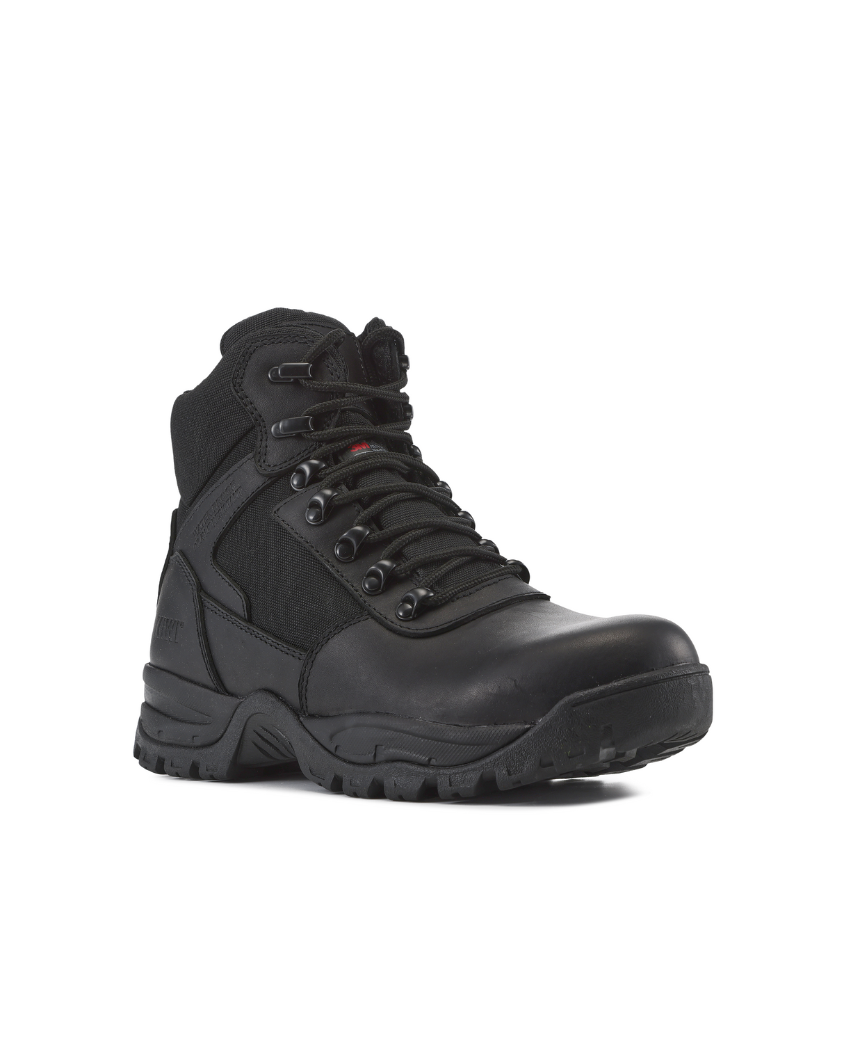 Kiwi Rugged Black Full Grain Leather Mid-Cut 6" Steel Toe Zipped Waterproof Tactical Boots [R60300]
