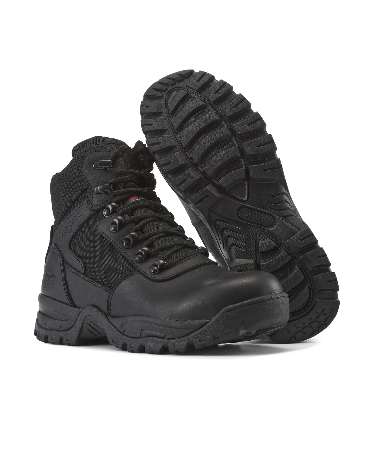 Kiwi Rugged Black Full Grain Leather Mid-Cut 6" Composite Toe Zipped Waterproof Tactical Boots [R68100]