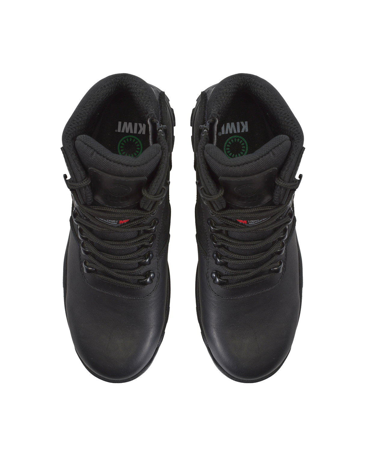 Kiwi Rugged Black Full Grain Leather Mid-Cut 6" Zipped Waterproof Tactical Boots [R63100]