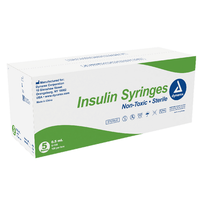 Dynarex Insulin Syringe - Non-Toxic, Multi-Pack (500 Count)