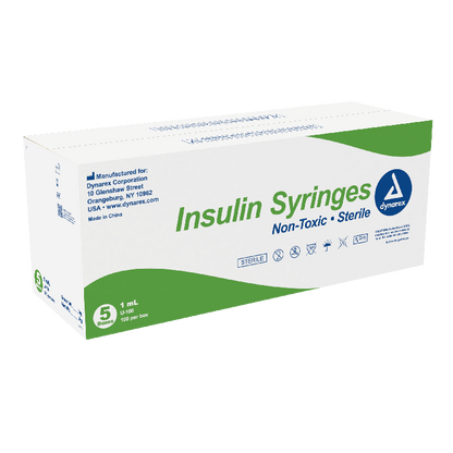 Dynarex Insulin Syringe - Non-Toxic, Multi-Pack (500 Count)