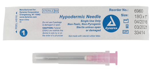 Dynarex Hypodermic Needle - Non-Toxic (1000 Count)