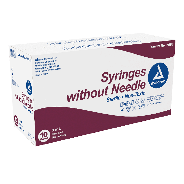 Dynarex Syringe without Needle - Non Toxic - Luer Lock
